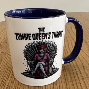 Zombie Queen's Throne Ceramic Coffee Mug - Blue Interior and Handle